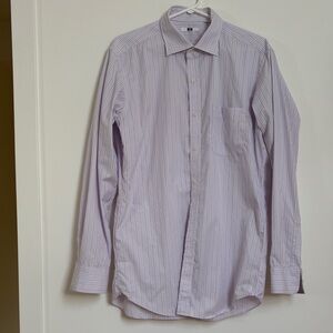Men's Lavender Striped Dress Shirt - Classic Collar